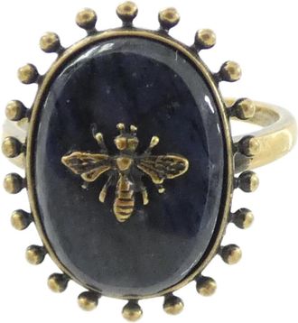 Dior Gold Navy Band Ring (Pre-Owned)