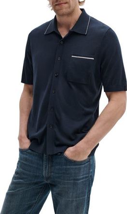 Rag & Bone Conrad Silk & Cotton Dalton Knit Button-Up in Salt at Nordstrom, Size Xx-Large