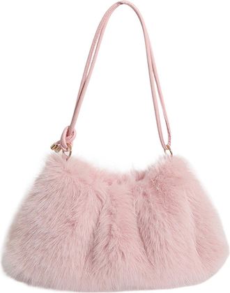 Generic Fashion Bag, Winter Plush Clutch Bag, Multi-Purpose 8 Pouch, Portable Bag for Commuting Plush Shoulder Bag, Winter Plush Clutch Bag, Multi-Purpose Eig