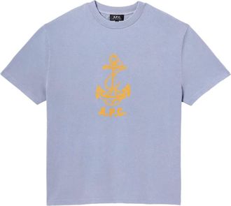 A.P.C. T-shirt con logo - Blu