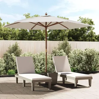 vidaXL Sombrilla De Jard&iacute;n Con Poste De Madera Color Arena 299x240 Cm Vidaxl