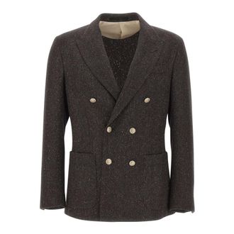 Eleventy Double-breasted blazer - Heren - Jassen - Grijs - Maat: M Zijde