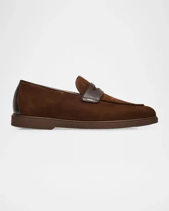 Giuseppe Zanotti Men & apos;s Suede Leather-Trim Penny Loafers