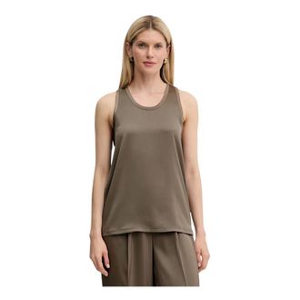 Michael Kors Tops, Dames, Groen, S, Satijn, Satijnen Racerback Tanktop