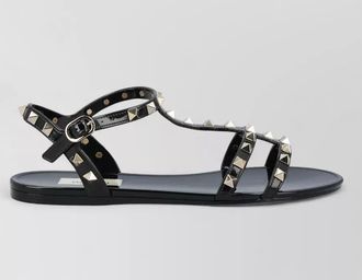Valentino Garavani rockstud rubber sandals ankle strap design