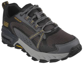 Skechers Schn&uuml;rschuh SKECHERS MAX PROTECT, Herren, Gr. 41, schwarz (schwarz, grau), Leder, Synthetik, Textil, Schuhe Schn&uuml;rschuh, mit 3M Scotchgard-Impr&auml;gnieru