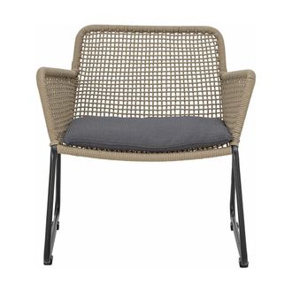 Bloomingville Mundo Silla De Jard&iacute;n Negra En Metal Y Cuerda