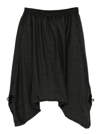 Junya Watanabe checked drop-crotch trousers - men - Wool - M - Grey