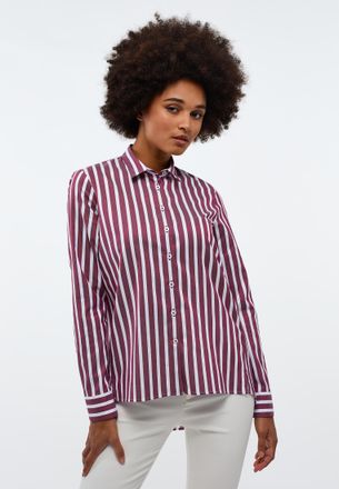 Eterna Klassische Bluse ETERNA CLASSIC FIT, Damen, Gr. 38, rot (rumba rot), Twill, 100% cotton, normal, Blusen Klassische Bluse