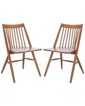 Safavieh Set Of 2 Wren 19In Spindle Dining Chairs