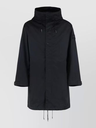 Stone Island hooded wool twill parka coat