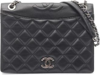 Chanel Pre-owned Matelasse Lambskin Shoulder Bag - Dames - Vintage Schoudertas - Zwart - ONE Size - Leer - Vintage