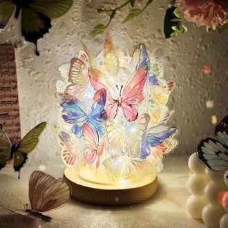 OEM L&aacute;mpara De Ambiente Con Motivo De Mariposa - L&aacute;mpara De Mariposa Diy - Iluminaci&oacute;n Ambiental