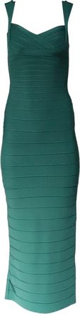 H&eacute;rve L&eacute;ger Bandage Maxi Dress in Green Rayon