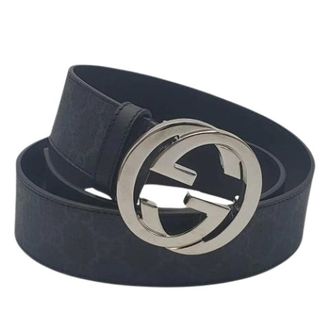 Gucci Pre-owned Vintage Leren Riem - Heren - Pre-owned - Zwart - Maat: ONE Size Leer