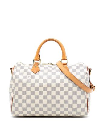 Louis Vuitton Borsa a tracolla Speedy Bandouliere 30 in tela Damier Azur 2017 - Bianco