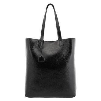 Saint Laurent Crinkled-Leather Bold Tote Bag