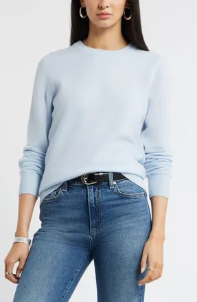 Nordstrom Crewneck Cashmere Sweater in Blue Subdued at Nordstrom, Size X-Small