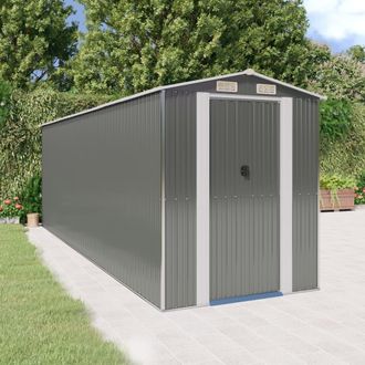 vidaXL Cobertizo De Jard&iacute;n Acero Galvanizado Gris Claro 192x606x223 Cm Vidaxl