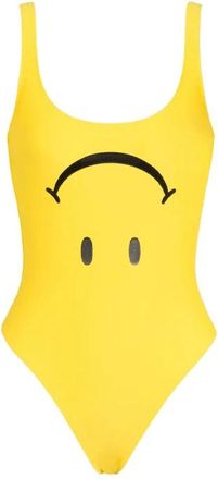 Moschino Smiley Lycra Badpak - Dames - Badkleding - Geel - Maat: M Poliester