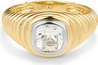 Luv AJ The Georgia Stone Signet Ring in Gold at Nordstrom, Size 6