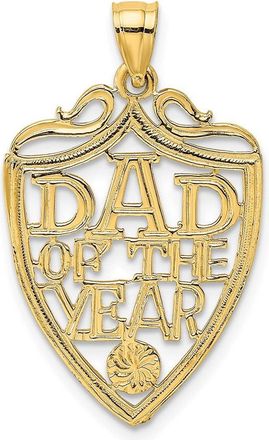 Diamond2Deal 14k Yellow Gold DAD OF THE YEAR PLAQUE Charm