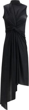 Balenciaga Jurk van stretchstof met asymmetrische snit - Dames - Feestkleedjes - Zwart - 3XS - Polyester - Kleedjes