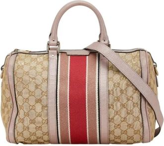 Gucci Pre-owned Weekend Bags, female, Beige, Size: ONE SIZE Pre-owned Canvas gucci-bags