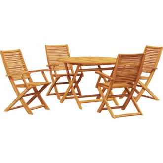 vidaXL Vidaxl Juego De Comedor De Jard&iacute;n 5 Piezas Madera Maciza De Acacia