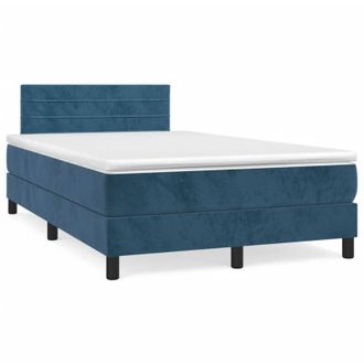 vidaXL Vidaxl - Cama Box Spring Con Colch&oacute;n Terciopelo Azul Oscuro 120x190 Cm
