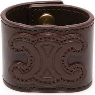 Celine Bracelets, female, Brown, Size: ONE SIZE Brown Leather Hair Cuff Bracelet