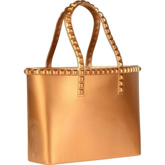 Carmen Sol Seba Mid Tote Jumbo Studs in Rose Gold at Nordstrom, Size Medium