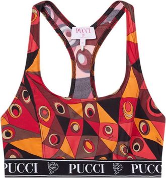 Pucci Orange Printed Scoop Neck Tank Top