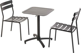 Oviala Mesa reclinable 60 x 60 cm y 2 sillas negro