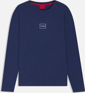 HUGO BOSS Mens Laze Long Sleeve Lounge T-Shirt - Navy - Size: 38