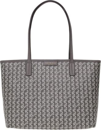 Tory Burch Tory Burch, Tote Bags, female, Gray, Size: ONE SIZE Basketweave Small Shopper Bag