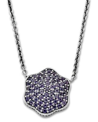 Samuel B. Silver 1.98 Ct. Tw. Amethyst Flower Necklace