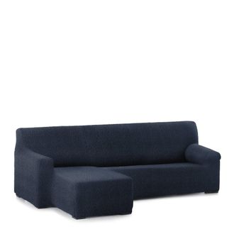 Eysa Funda sof&aacute; chaise longue el&aacute;stica izquierda b/c azul 250 - 360 cm