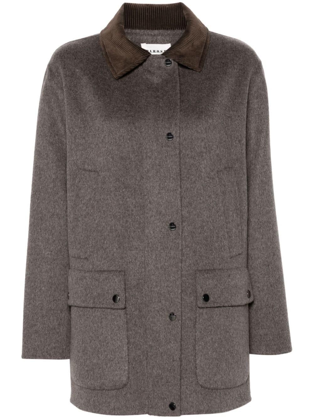 アウターその他 PAROSH Women Outer D420326CO Grey P.A.R.O.S.H. Greige jacket in linen blend | TheDoubleF