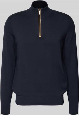 Bugatti Regular Fit Troyer aus reiner Baumwolle in Marine, Größe XXXL