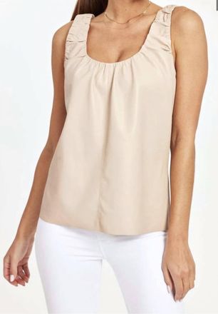Dolce Cabo Living In Leather Tank Top In Oyster