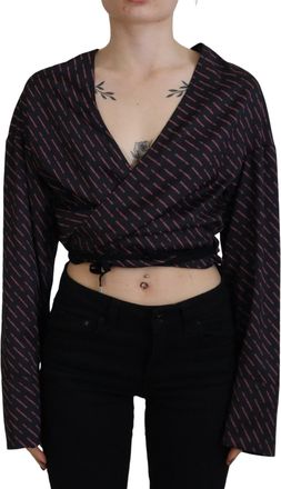 Dsquared2 Dsquared&sup2; Polyester Cropped Logo Printed Blouse Womens Top (Pre-Owned)
