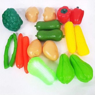 Trade Shop Trade Shop - Set 18pz Spesa Alimenti Verdura Ortaggi In Plastica Sabbia Gioco Spiaggia Mare Casa Bambini