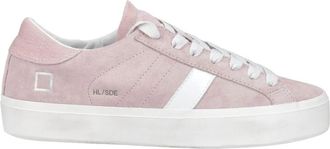 D.A.T.E. Roze Leren Sneakers met Witte Details - Dames - Sneakers - Roze - 39 EU - Su&egrave;de - Schoenen