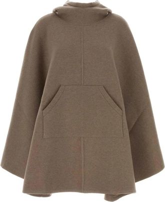 Bottega Veneta Cashmere Hooded Cape - Dames - Ponchos - Beige - ONE Size - Jassen