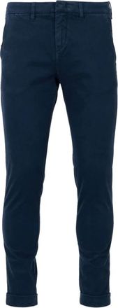 Fay Blauwe Katoenen Chinos - Heren - Chinos - Blauw - W40 - Katoen - Broeken