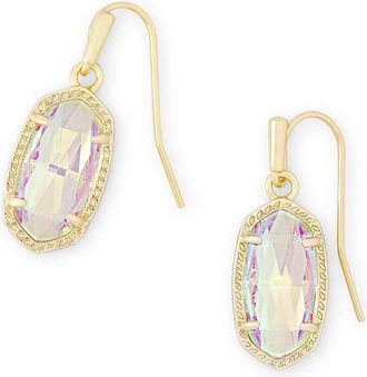 Kendra Scott Lee Gold Drop Earrings In Dichroic Glass
