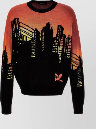 Dsquared2 cityscape crew neck knit sweater