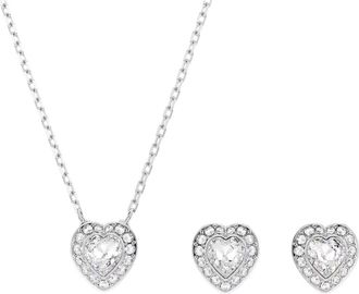 Swarovski Unisex Ariana Grande x Sieradenset Mixed Cuts Heart Wit Gerhodineerd 5720849 - Dames - Kettingen - Grijs - ONE Size - Accessoires