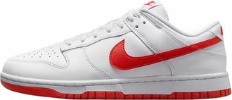 Nike Mens Dunk Low Retro Shoes In White/picante Red